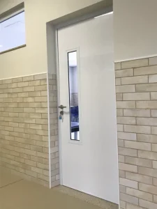 Puertas para oficinas portall con mango-expositor de acero inoxidable